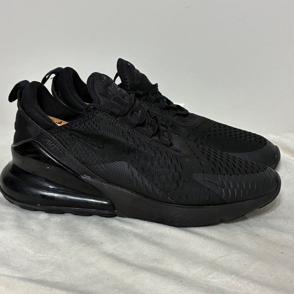 Nike Air Max 270 Triple Black Mens Running Shoes AH8050-005 Size 10